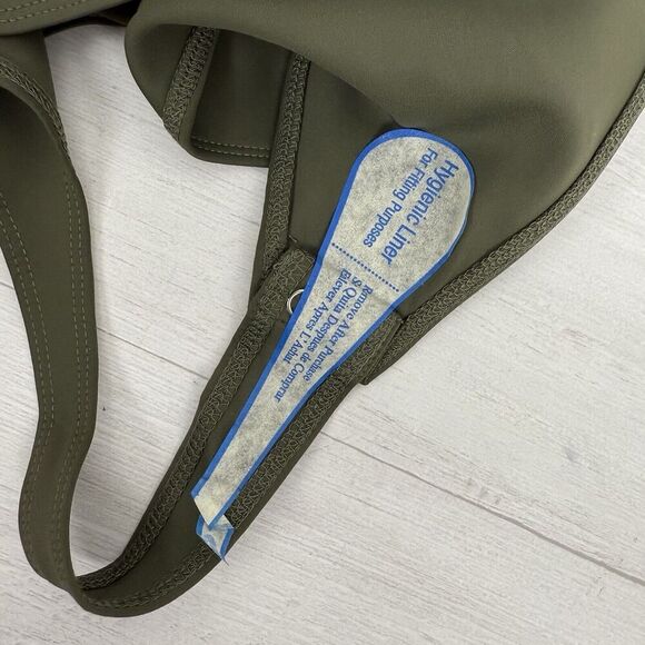 Good American Scuba Deep V Tank Bodysuit Plus Size 3XL Fatigue Green Sculpting - Picture 10 of 16